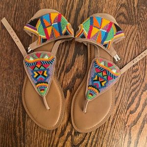 Beaded tribal sandals